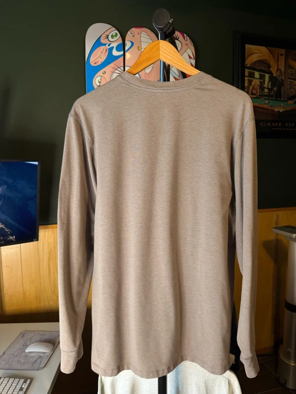 47 Brand Los Angeles Dodgers MLB Baseball Silver Crewneck Long Sleeve Tshirt - Picture 7 of 9